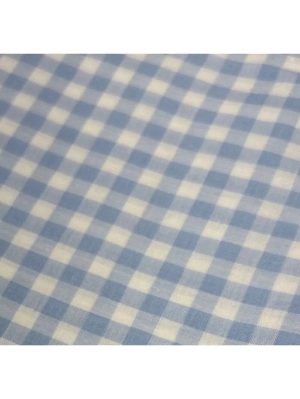 Blue White Gingham Cotton Fabric 1/2 yard x 36